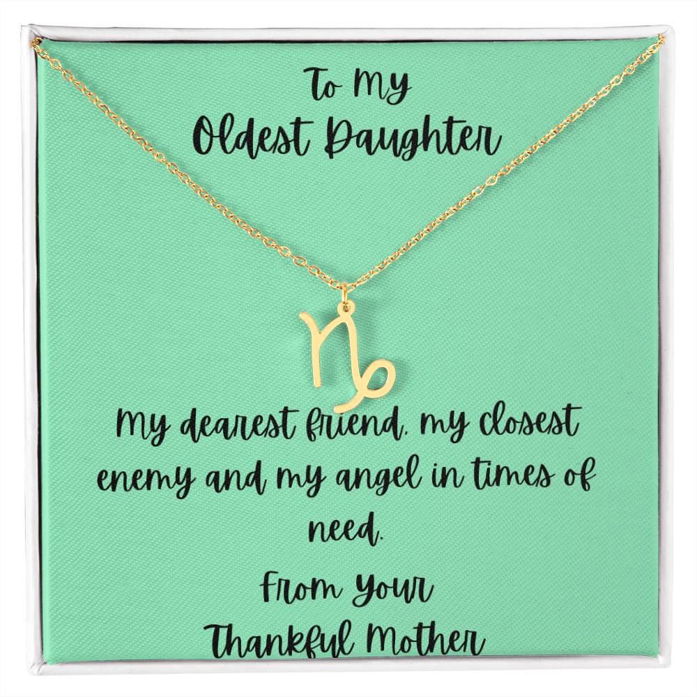 Zodiac Symbol Necklace - To My Oldest Daughter