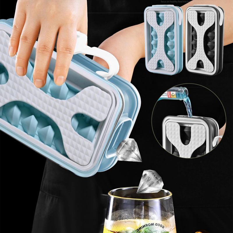 2in1 Portable Silicone Diamond Ice Mold Water Bottle