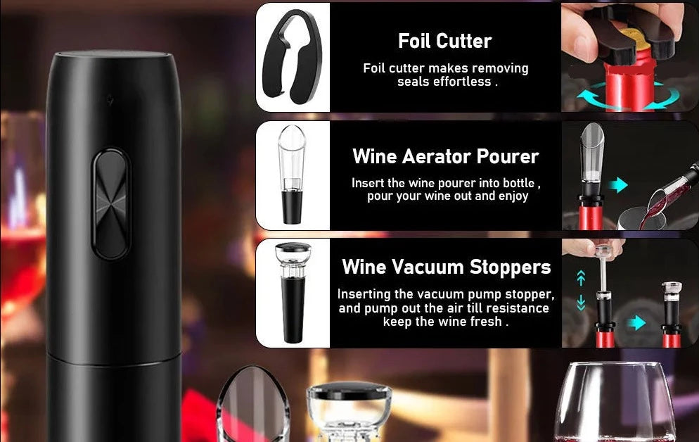 Electric Wine Opener Set