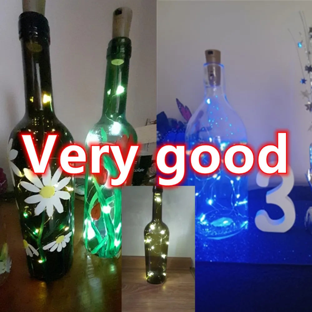 LED Wine Bottle Lights with Cork