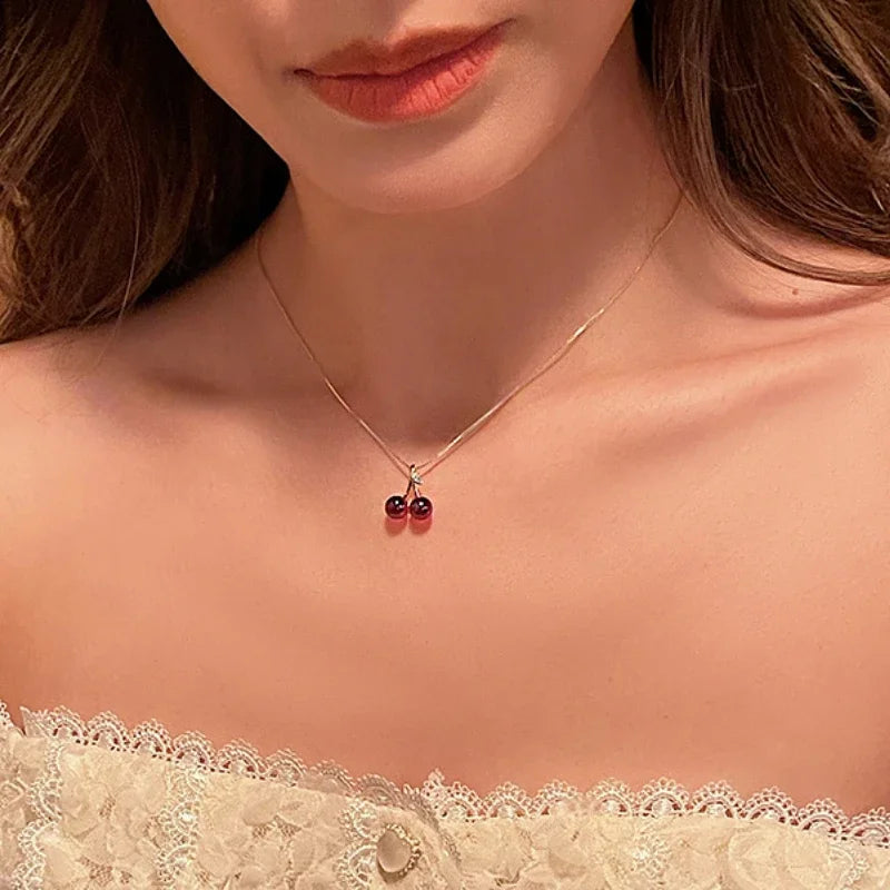 Elegant Ruby Cherry Charm