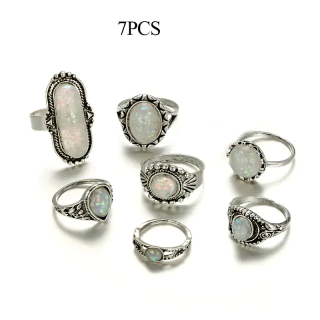 Antique Silver Color Rings Sets