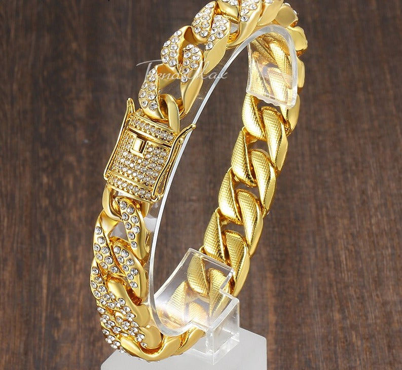 Miami Gold Curb Cuban Bracelet